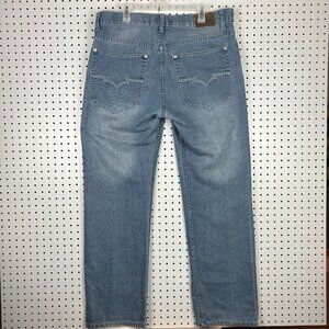 Krome Y2K Wide Leg Denim Jeans 38x34 Light Wash 90s Punk Streetwear Skate Baggy